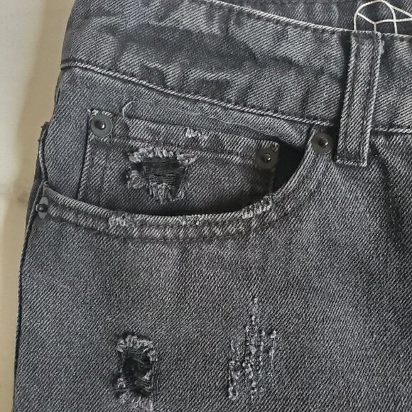 Original Use Black Distressed Cutoff Denim Shorts - Picture 4 of 16